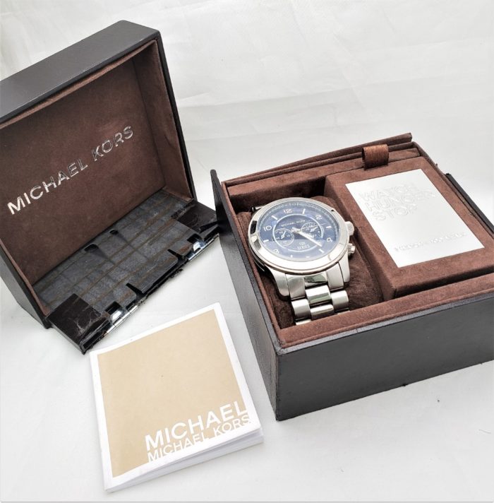 Michael Kors MK8314 Gent's Stainless Chrono Navy Blue Dial Watch