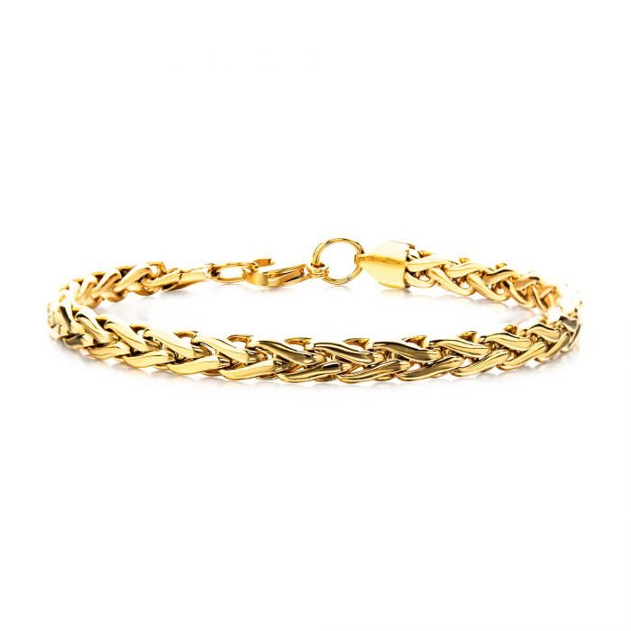 Stainless Steel Gold Plated 6mm Spiga Bracelet